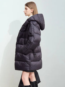 Women's Minimalist Hooded Duck Down Jacket | Warm Winter Outerwear