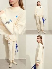 Minimalist Sporty Embroidered Hoodie & Padded Winter Pants