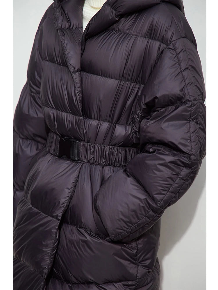 Women's Minimalist Hooded Duck Down Jacket | Warm Winter Outerwear