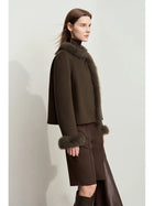 Women's Double-Sided Woolen Coat - Elegant Minimalist Winter Jacket