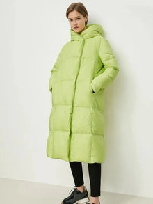 Women's Long Hooded Down Coat | Loose Casual Winter Jacket