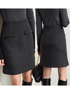 Women's Woolen Winter Coat - Minimalist Lapel Commuter Style