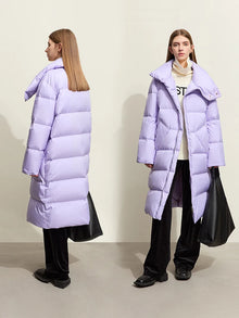 Women's High Neck Down Puffer Coat - Warm Winter Streetwear