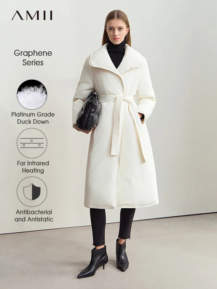 Women's Long Down Jacket - Graphene Lined Windproof Winter Coat