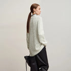 Women's Semi-Turtleneck Wool Sweater - Minimalist Winter Pullover