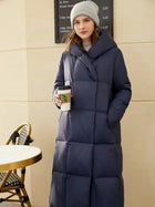 Women's Long Hooded Down Coat | Loose Casual Winter Jacket