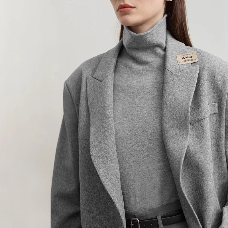 Women's Wool Sweater - Elegant Loose Knit Winter Pullover