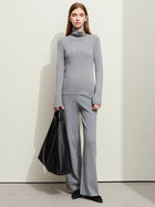 Women's Slim Fit Turtleneck Sweater - Winter Knitted Basic Top