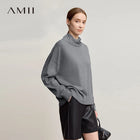 Wool Turtleneck Sweater - Loose Knit Winter Pullover