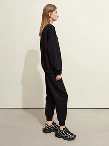 Minimalist Sporty Embroidered Hoodie & Padded Winter Pants