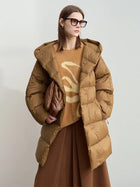 Women's Minimalist Hooded Duck Down Jacket | Warm Winter Outerwear