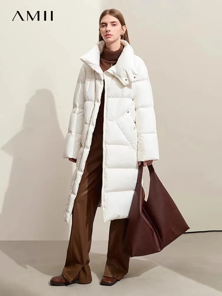 Women's High Neck Down Puffer Coat - Warm Winter Streetwear