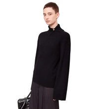 Women's Minimalist Knit Pullover - Loose Long Sleeve Winter Sweater