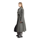Women's Woolen Coat - Minimalist Asymmetrical Scarf Collar Overcoat