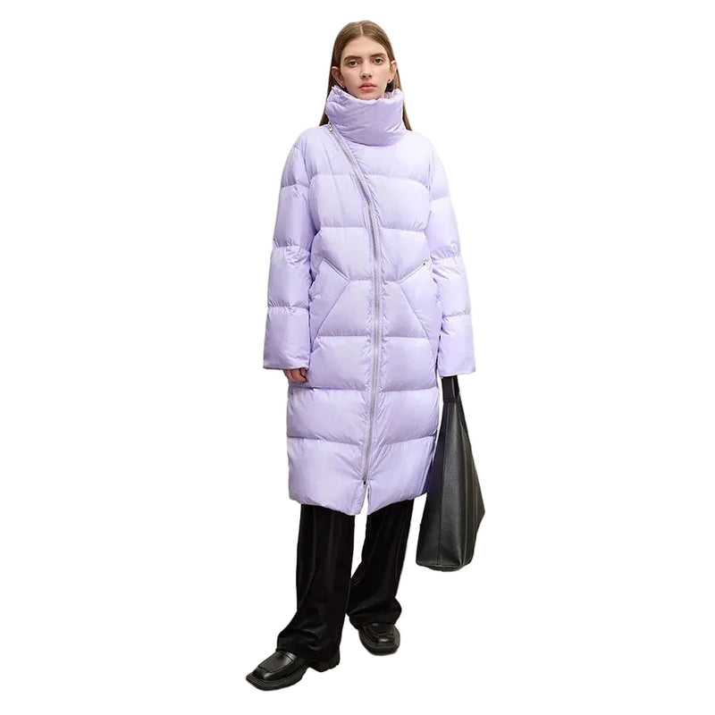 Women's High Neck Down Puffer Coat - Warm Winter Streetwear