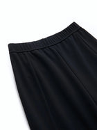 Women's Velvet Knitted Split Hem Pants - Slim Fit Elastic Waist