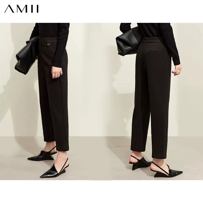 AMII Women's Tapered Winter Pants - Warm Minimalist Commuter Style