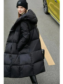 Women's Long Hooded Down Coat | Loose Casual Winter Jacket