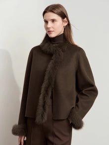 Women's Double-Sided Woolen Coat - Elegant Minimalist Winter Jacket