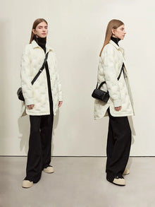 Women's Down Puffer Coat - Minimalist Lightweight Winter Shirt Jacket