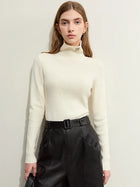 Women's Slim Fit Turtleneck Sweater - Winter Knitted Basic Top