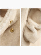 Women's Double Breasted Imitation Mink Fur Coat - Winter Fleece Jacket