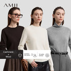 Women's Wool Sweater - Elegant Loose Knit Winter Pullover