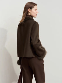 Women's Double-Sided Woolen Coat - Elegant Minimalist Winter Jacket