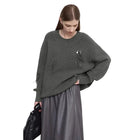Women's Embellished Crew Neck Sweater - Winter Commuter Top
