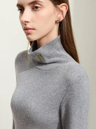 Women's Slim Fit Turtleneck Sweater - Winter Knitted Basic Top