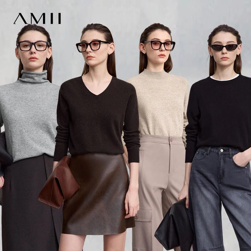 Women's Wool Slim Fit Pullover Sweater - Elegant Winter Knit Top