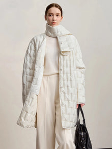 Women's Long Puffer Jacket - Lightweight Insulated Winter Coat